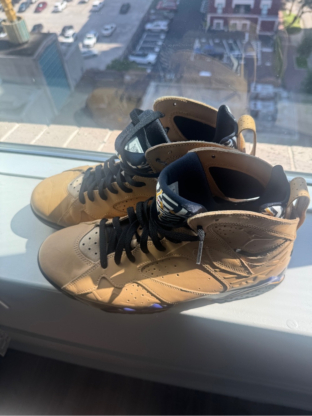 Jordan Men's Wheat/Tan High-Top Sneakers with Black Accents